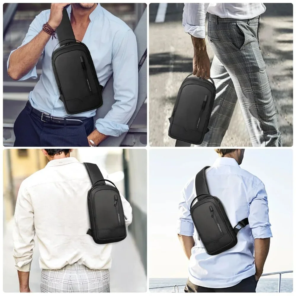 Heroic Knight Anti-Theft Crossbody Sling Bag USB Travel Backpack | Black | NWT
